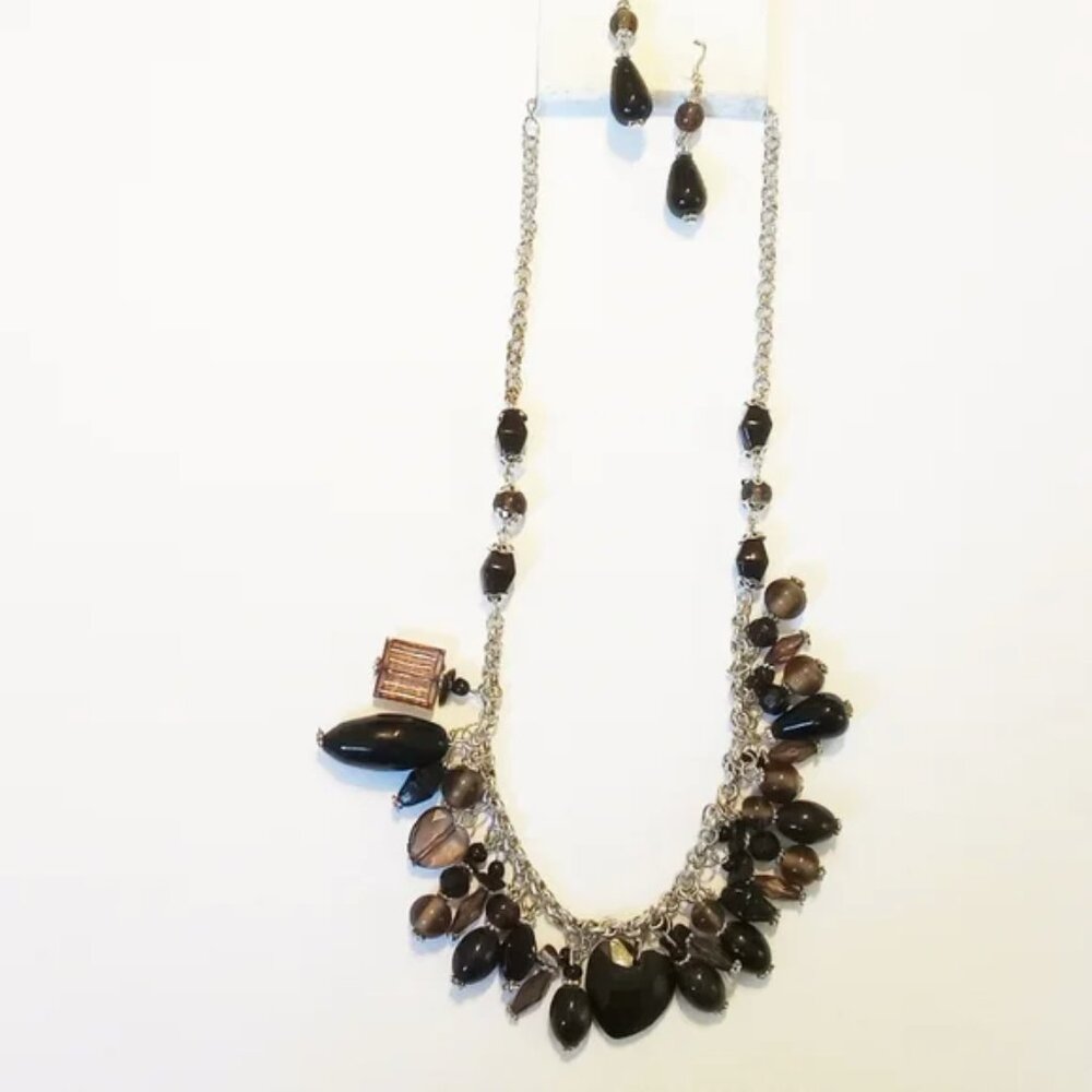 NEW FB Accessories Single Strand Charm Necklace & Earrings